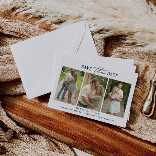 Minimalistische trouwfoto 'Save The Date' kaart