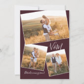 Minimalistische trouwfoto Sla de datum uitnodiging (Achterkant)