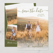 Minimalistische trouwfoto Sla de datum uitnodiging (Voorkant / Achterkant)