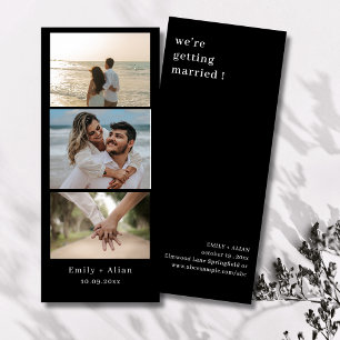 Minimalistische trouwfoto strook frame elegant save the date