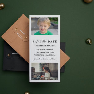 Minimalistische trouwfoto strook frame  save the date
