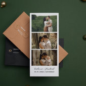 Minimalistische trouwfoto strook frame save the date