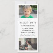 Minimalistische trouwfoto strook frame save the date (Achterkant)