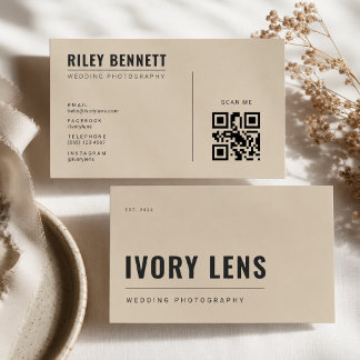 Minimalistische Trouwfotografie | Zandsteen Beige Visitekaartje