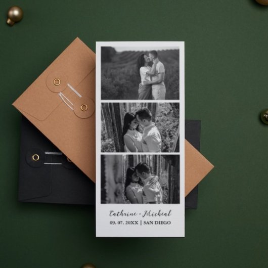 Minimalistische trouwfotostrook frame  save the date