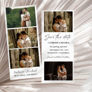 Minimalistische trouwfotostrook frame save the date