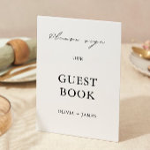 Minimalistische trouwgastboek teken sjabloon kaart