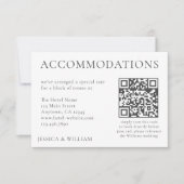 Minimalistische trouwhotelaccommodatie QR-code Kaart (Voorkant)