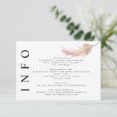Minimalistische Trouwinformatie met Blush Pampas G RSVP Kaartje (Staand voorkant)