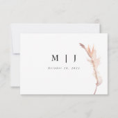 Minimalistische Trouwinformatie met Blush Pampas G RSVP Kaartje (Achterkant)