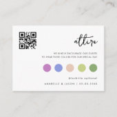 Minimalistische trouwjurk code Gastenkleding QR-co Informatiekaartje (Voorkant)