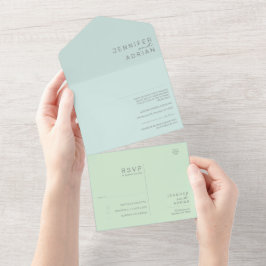 Minimalistische Trouwkaart All In One Uitnodiging