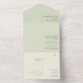 Minimalistische Trouwkaart All In One Uitnodiging (Binnen)