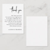 Minimalistische trouwkaart bedankje plaatskaartje (Voorkant / Achterkant)