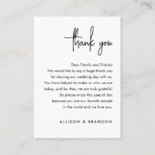 Minimalistische trouwkaart bedankje plaatskaartje (Voorkant)
