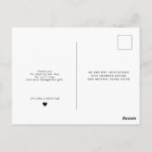 Minimalistische trouwkaart bedankt briefkaart (Achterkant)