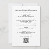 Minimalistische Trouwkaart + Details & QR. Modern  Kaart (Achterkant)