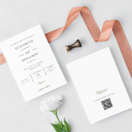 Minimalistische Trouwkaart Elegante Moderne Botani Kaart