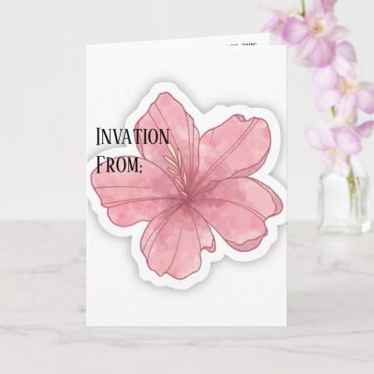 Minimalistische trouwkaart kaart (Orchidee)