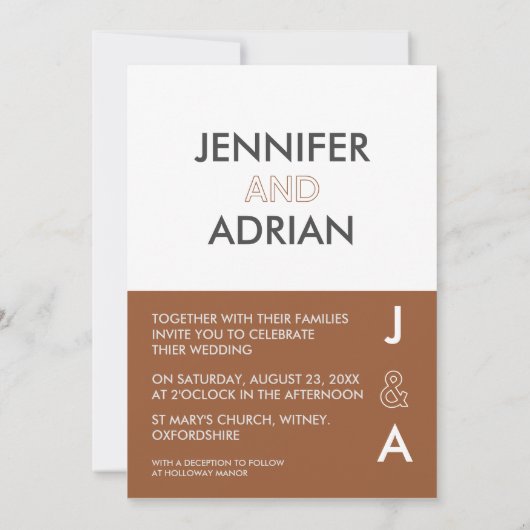 Minimalistische Trouwkaart Kaart (Achterkant)