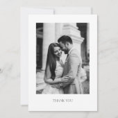 Minimalistische trouwkaart met bedankje en foto bedankkaart (Voorkant)