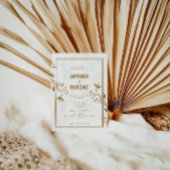 Minimalistische trouwkaart met bladgoud kaart