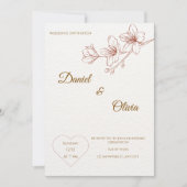 Minimalistische Trouwkaart met Bloemen Kaart (Voorkant)