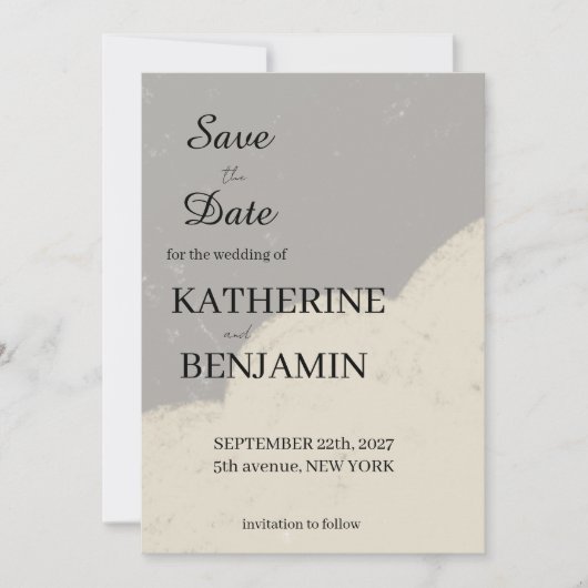Minimalistische Trouwkaart Opslaan Datum Save The Date (Voorkant)