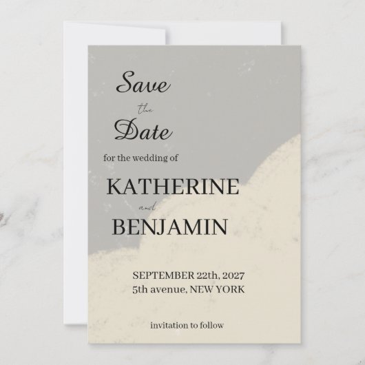 Minimalistische Trouwkaart Opslaan Datum Save The Date (Voorkant)