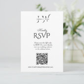 Minimalistische Trouwkaart QR Code RSVP Kaart (Staand voorkant)