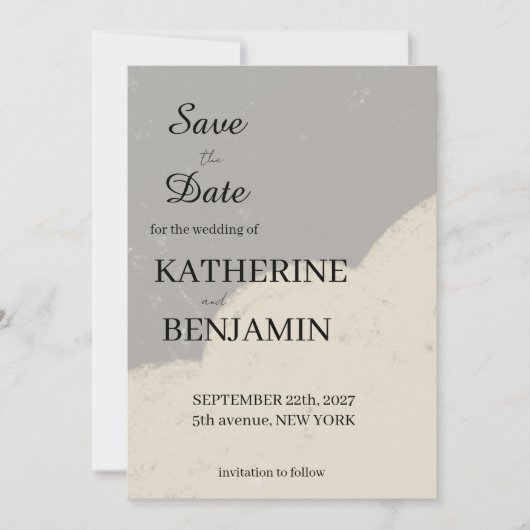 Minimalistische Trouwkaart Save The Date (Voorkant)