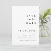 Minimalistische trouwkaart Save The Date uitnodigi (Staand voorkant)
