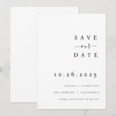 Minimalistische trouwkaart Save The Date uitnodigi (Voorkant / Achterkant)