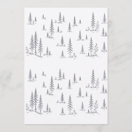 Minimalistische Trouwkaart Sjabloon met Bosboom Kaart