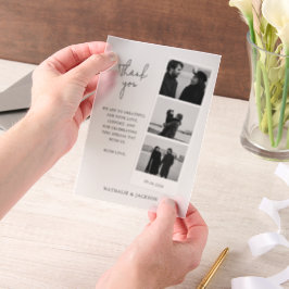 Minimalistische Trouwkaart voor Koppels met Drie F Vellum Uitnodigingen