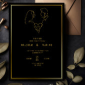 Minimalistische Trouwkaart Zwart Elegante Trouwkaa Kaart