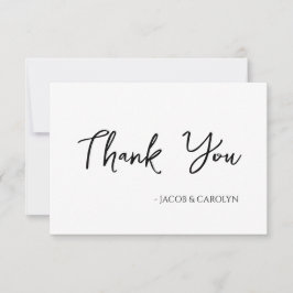 Minimalistische trouwkaart zwart-wit bedankje kaart