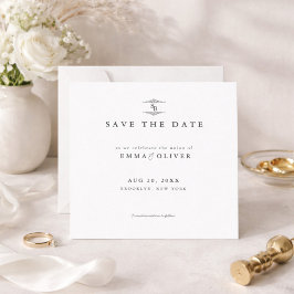 Minimalistische trouwkaart zwart & wit Save the Da Date