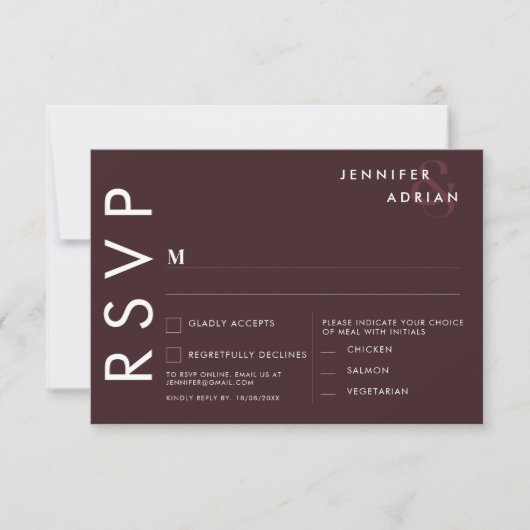 Minimalistische trouwkaarten voor RSVP Kaart (Voorkant)