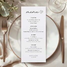 Minimalistische Trouwmenu Kaart