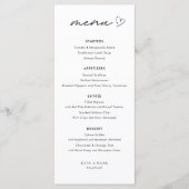 Minimalistische Trouwmenu Kaart (Voorkant)