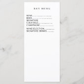 Minimalistische Trouwmenu Kaart, Moderne Esthetiek Menu (Achterkant)