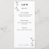 Minimalistische Trouwmenu Kaart, Moderne Esthetiek Menu (Voorkant)