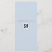 Minimalistische Trouwmenu | Stofblauw Menu (Achterkant)