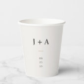 Minimalistische Trouwmonogram Papieren Beker (Voorkant)