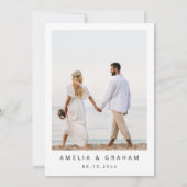 Minimalistische trouwreceptie uitnodiging, Gelukki Kaart (Achterkant)