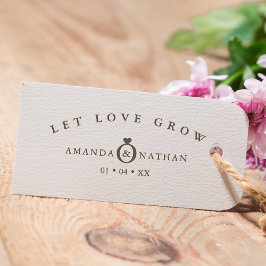 Minimalistische Trouwring Hart Namen en Datum Rubberstempel