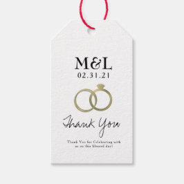 Minimalistische Trouwring Trouw Dank Je Faux Goude Cadeaulabel