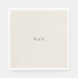 Minimalistische trouwservetten in zachte beige servet