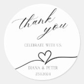 Minimalistische trouwstickers ronde sticker (Voorkant)